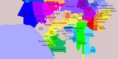 لوس أنجلوس مناطق خريطة