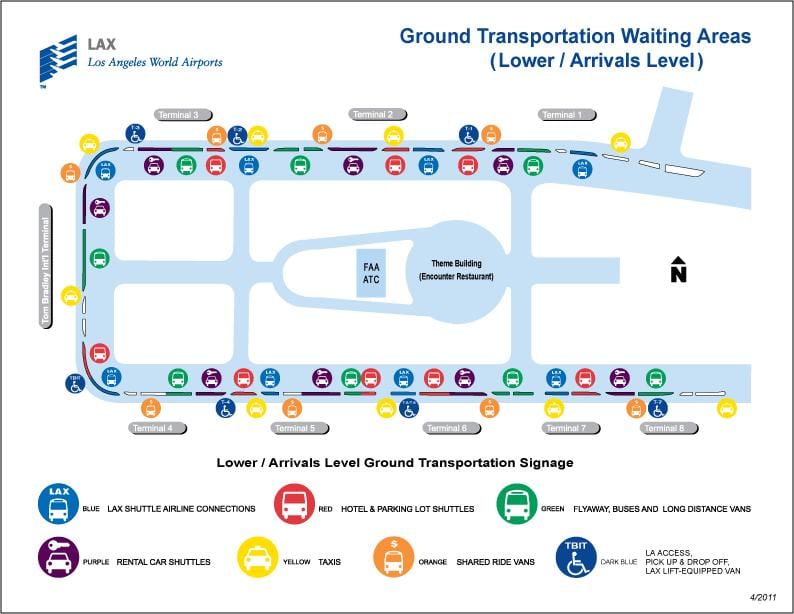 مطار lax لتأجير السيارات خريطة