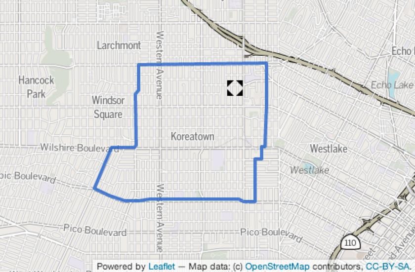 خريطة من koreatown لوس أنجلوس