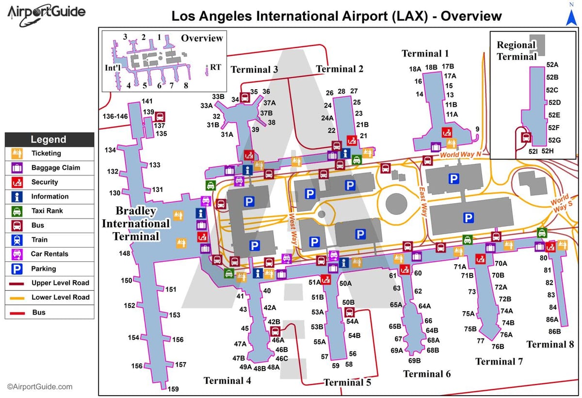 LA الدولي خريطة