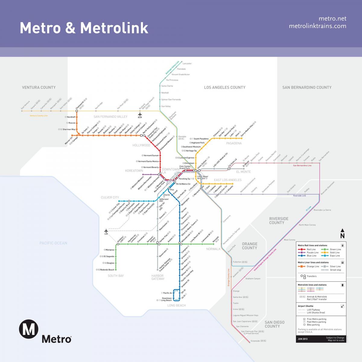 metrolink خريطة لوس أنجلوس