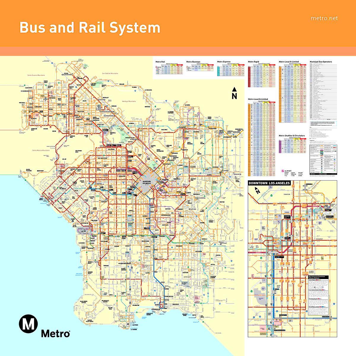 Los Angeles metro حافلة خريطة