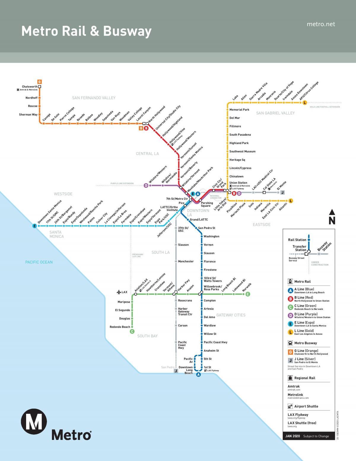 Los Angeles metro المستقبل خريطة