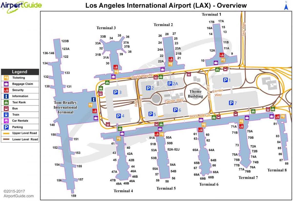 lax airport terminal خريطة