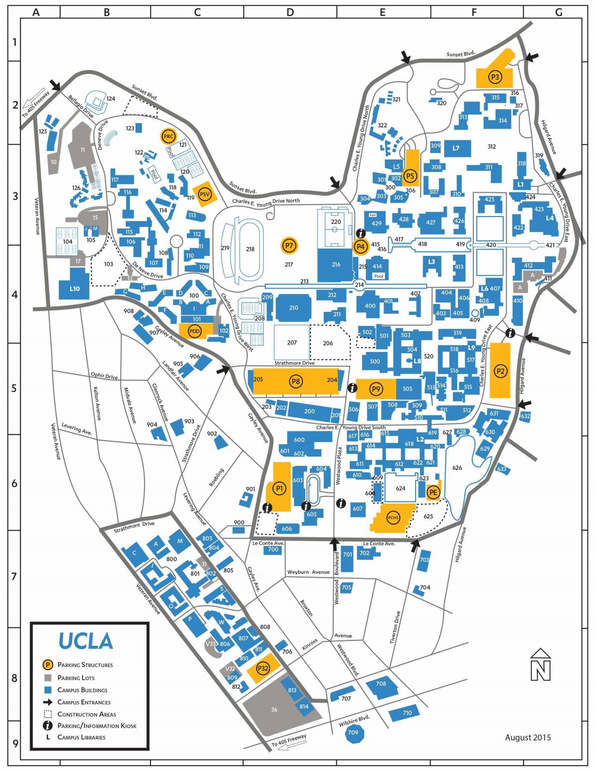 الحرم الجامعي في جامعة كاليفورنيا خريطة
