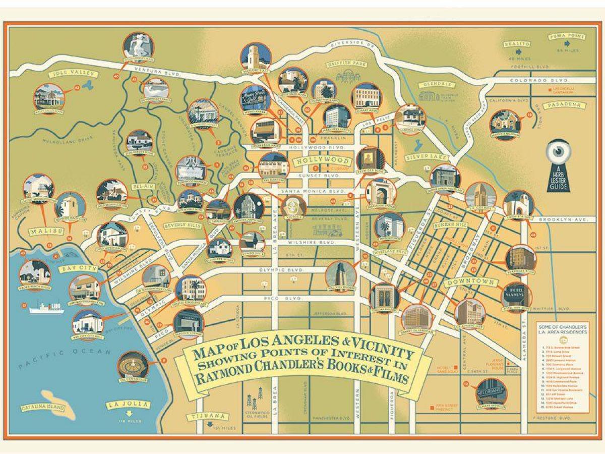 خريطة رايموند تشاندلر لوس أنجلوس