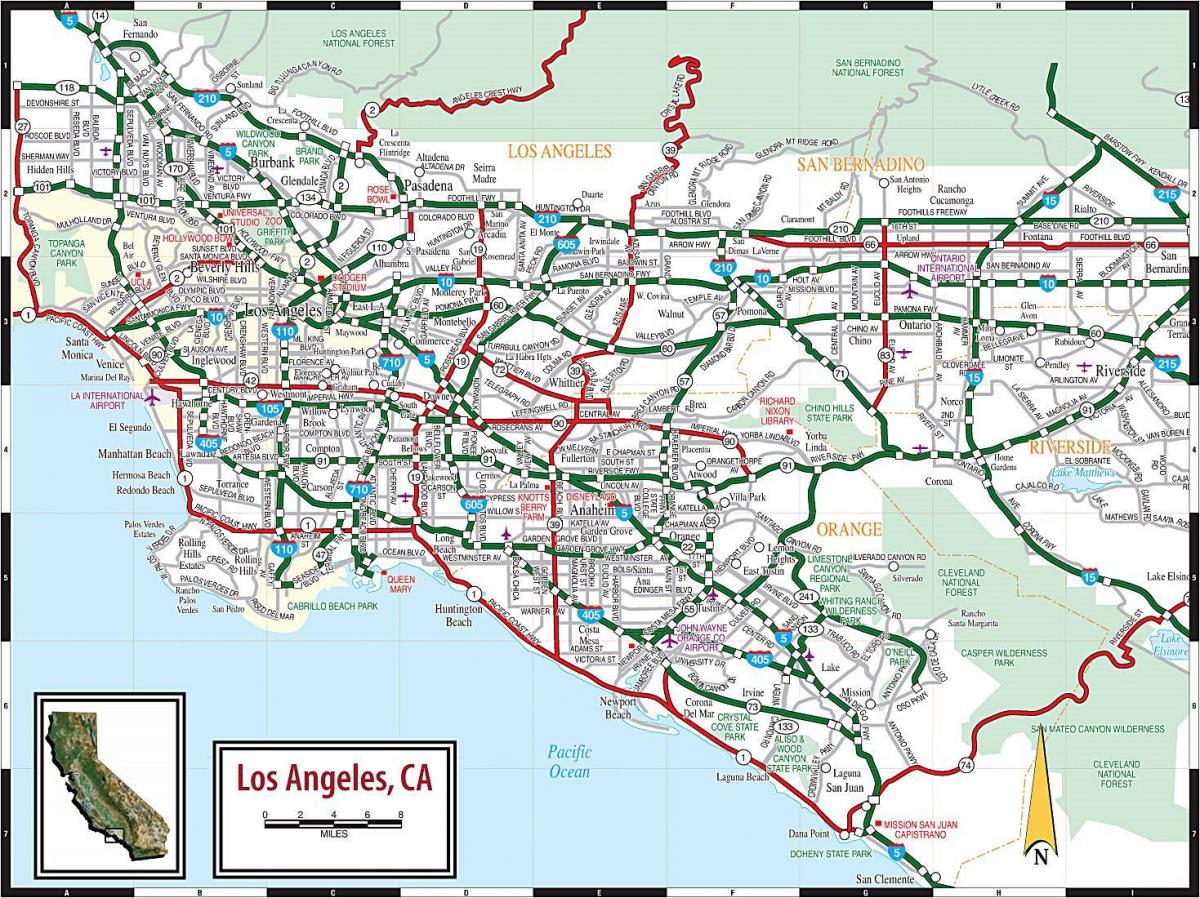 خريطة لوس أنجلوس الطريق