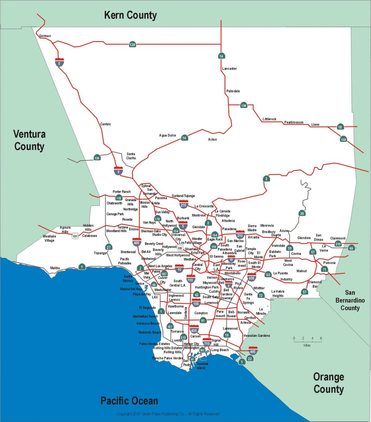 لوس أنجلوس السريعة خريطة