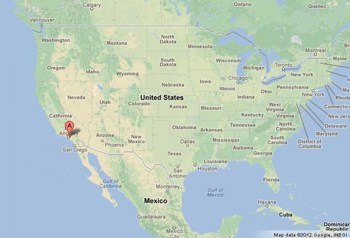 لوس أنجلوس في الولايات المتحدة الأمريكية خريطة