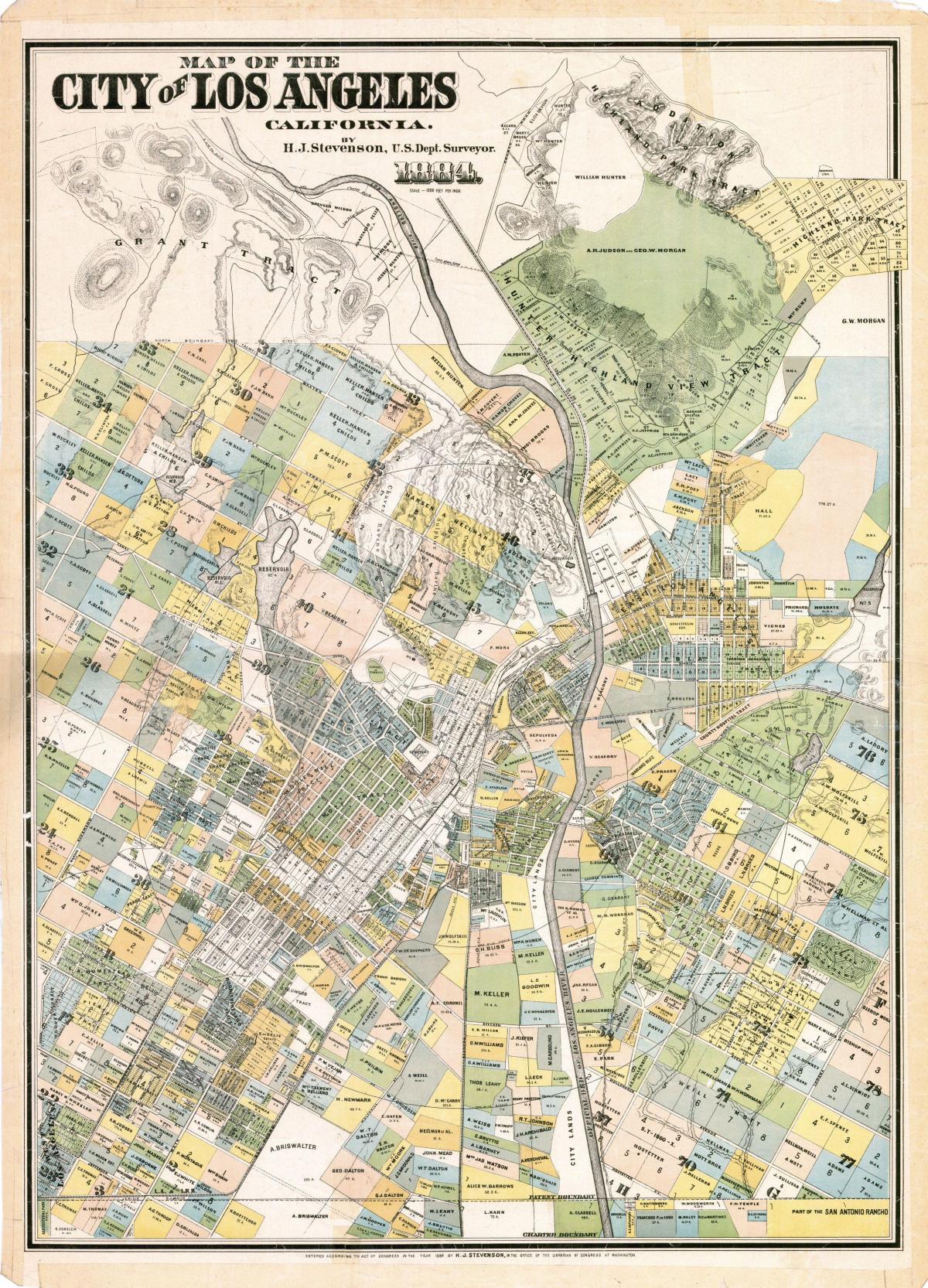 خريطة قديمة لوس أنجلوس