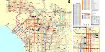 Los Angeles metro حافلة خريطة
