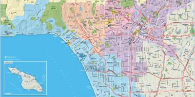 خريطة خريطة كبيرة من لوس أنجلوس
