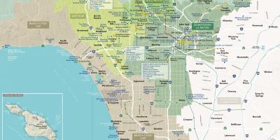 خريطة مفصلة من لوس أنجلوس كاليفورنيا